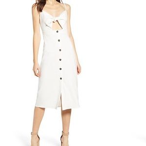 NWOT Bishop + Young Tie Front Cut Out Midi Dress